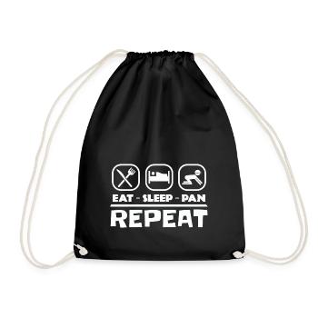 Gold panning prospecting East Sleep Pan Repeat - Drawstring Bag - black - Front