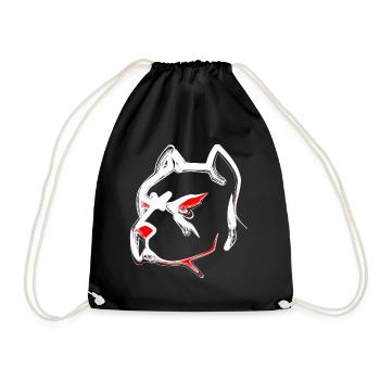 Conception d'un visage tête de pit-bull - Sac de sport léger - noir - Devant