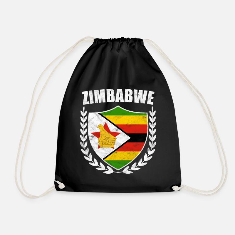Simbabwe Flagge Zimbabwe Harare Chewa Geschenk - Turnbeutel - Schwarz
