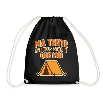 Ma tente est plus stable que moi Humour camping - Sac de sport léger - noir - Devant