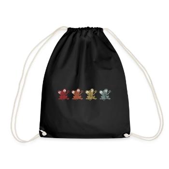 Frog Frogs Gift for Kids Funny Funny - Drawstring Bag - black - Front
