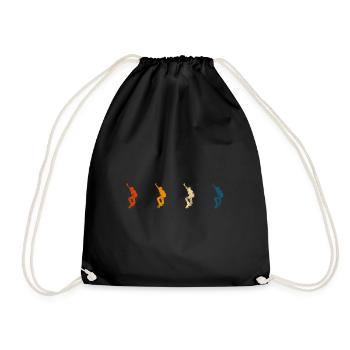 Skateboarder Skateboard Skater Skate Skateing - Drawstring Bag - black - Front