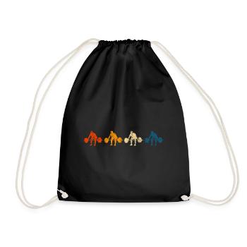 Musculation Musculation GYM Fitnessstudio Retro - Sac de sport léger - noir - Devant