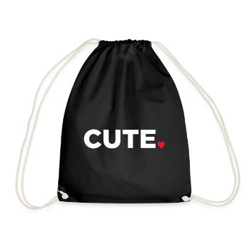 Cute - Drawstring Bag - black - Front