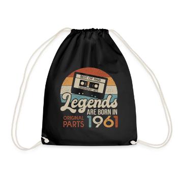 61 Year Old Legends 1961 Gift Vibtage Birthday 61 - Drawstring Bag - black - Front