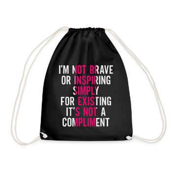 Against ableism! Against hostility to the disabled - Drawstring Bag - black - Front