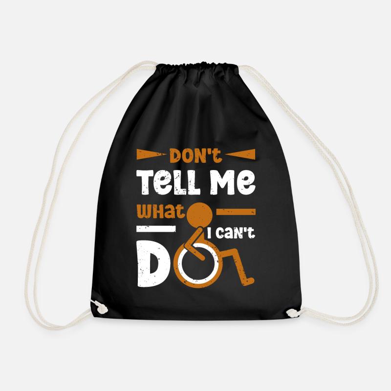 Wheelchair user Leg amputation - Drawstring Bag - black