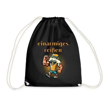Beer boy one-armed snatch - Drawstring Bag - black - Front