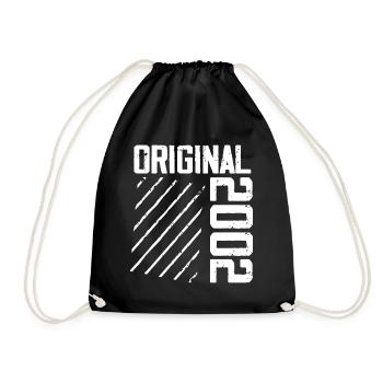 Original 2002 22nd Anniversary Retro Gift - Drawstring Bag - black - Front