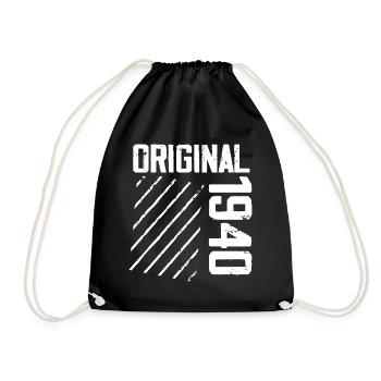 Original 1940's 84th Birthday Retro Gift - Drawstring Bag - black - Front