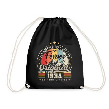 Février 1934 Cadeau 90e Anniversaire Février 1934 - Sac de sport léger - noir - Devant