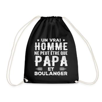 A Real Man Is Only Dad and Baker - Drawstring Bag - black - Front