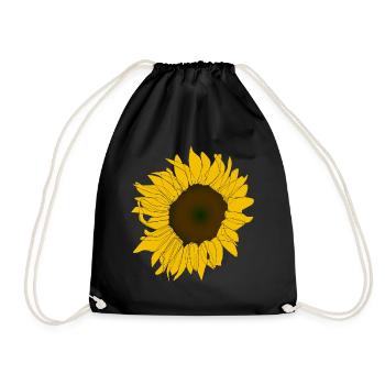 Strahlende Sonnenblume - Turnbeutel - Schwarz - Vorne