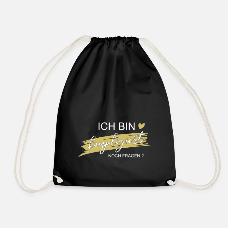 Ich bin kompliziert! Noch Fragen? - Geschenk - Turnbeutel - Schwarz