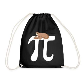 Math Sloth Pi - Drawstring Bag - black - Front