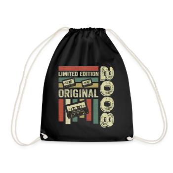 Vintage 2008 - Retro Birthday Quote 2008 - Drawstring Bag - black - Front