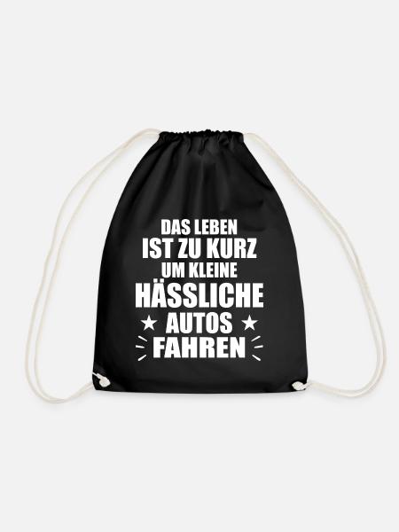 Das Leben ist zu kurz um kleine hässliche Autos - Turnbeutel - Schwarz