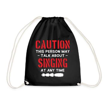 Caution Singing - Drawstring Bag - black - Front