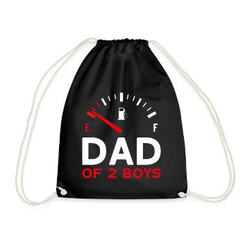 DAD OF 2 BOYS VATERTAG PAPA ZWEI JUNGEN - Turnbeutel - Schwarz - Vorne