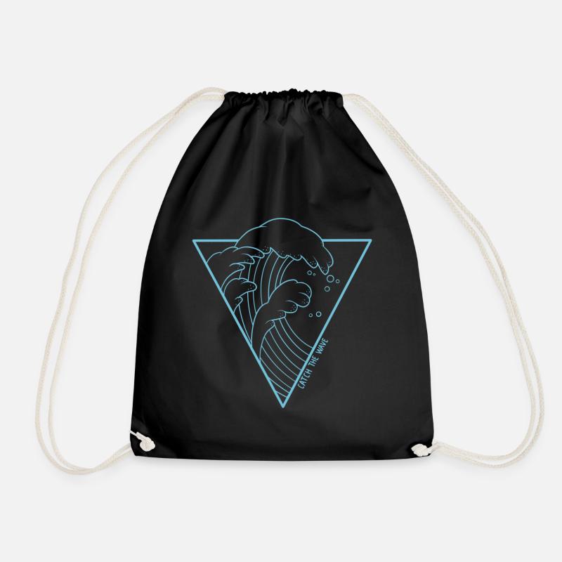 Catch the Wave (Blau) - Turnbeutel - Schwarz