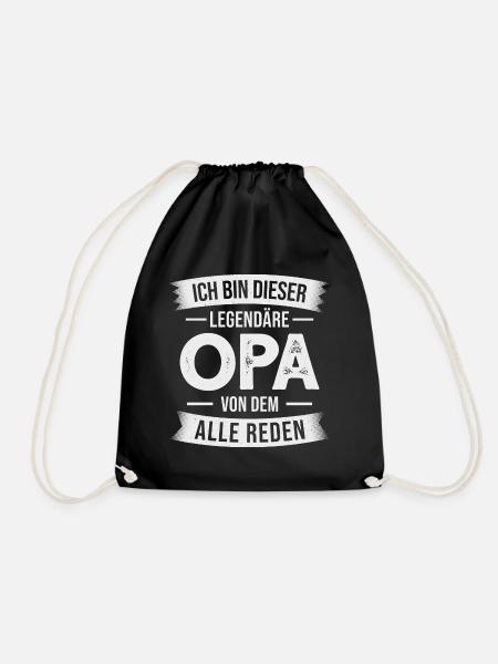 Opa Großvater Opi Großpapa - Turnbeutel - Schwarz