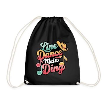 Line Dance mein Hobby - mein Ding - Turnbeutel - Schwarz - Vorne