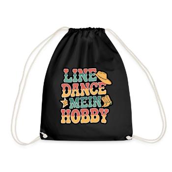 Line Dance mein Hobby - Turnbeutel - Schwarz - Vorne