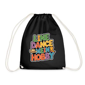 Line Dance mein Hobby - Turnbeutel - Schwarz - Vorne