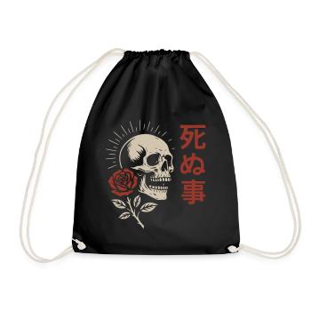 Japanese Death Skull - Turnbeutel - Schwarz - Vorne