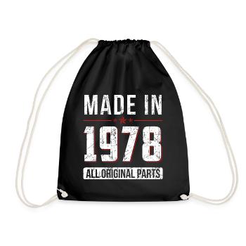 Fabriqué en 1978 Toutes les pièces d'origine - Anniversaire - Sac de sport léger - noir - Devant