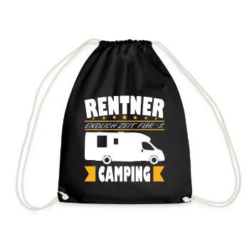 Camping Rentner - Endlich Zeit Opa Rente Spruch - Turnbeutel - Schwarz - Vorne