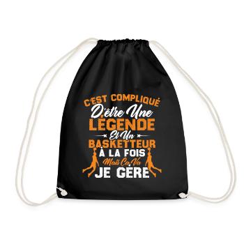 Une Légende Et Un Basketteur - Sac de sport léger - noir - Devant