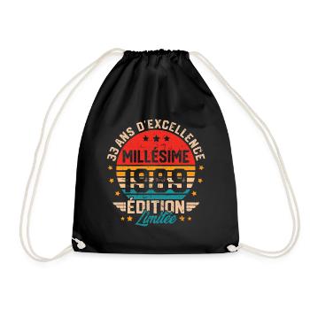 Cadeau d'anniversaire 33 ans millésime 1989 - Sac de sport léger - noir - Devant