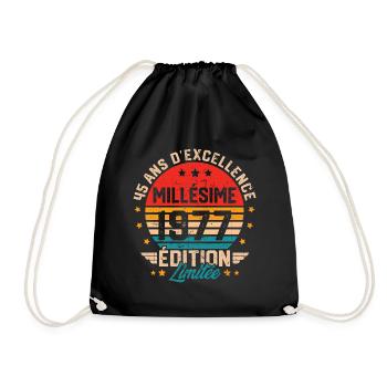 Cadeau d'anniversaire 45 ans millésime 1977 - Sac de sport léger - noir - Devant