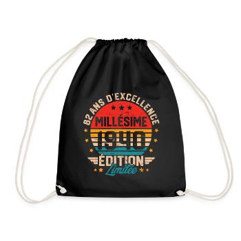 Cadeau d'anniversaire 82 ans millésime 1940 - Sac de sport léger - noir - Devant