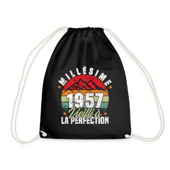 Millésime 1957, Cadeau D'anniversaire Vintage 1957 - Sac de sport léger - noir - Devant