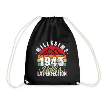 Millésime 1943, Cadeau D'anniversaire Vintage 1943 - Sac de sport léger - noir - Devant