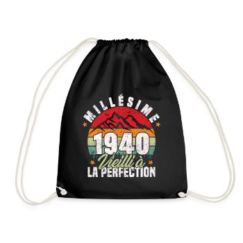 Millésime 1940, Cadeau D'anniversaire Vintage 1940 - Sac de sport léger - noir - Devant