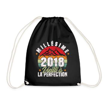 Millésime 2018, Cadeau D'anniversaire Vintage 2018 - Sac de sport léger - noir - Devant