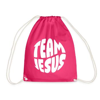 Team Jesus - Drawstring Bag - fuchsia - Front