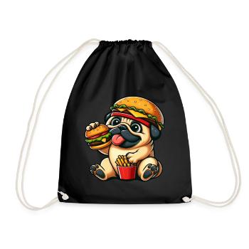 mignon carlin chien cheeseburger hamburger restauration rapide c - Sac de sport léger - noir - Devant