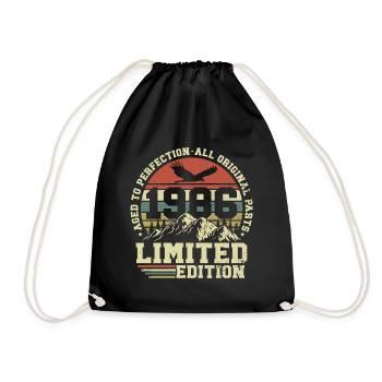 Vintage 1986 Né Vintage Rétro Anniversaire - Sac de sport léger - noir - Devant