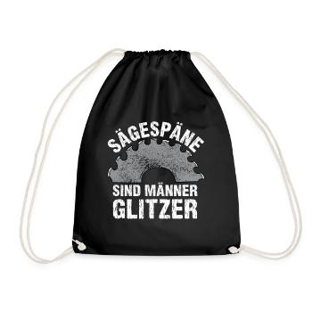 Sawdust men glitter joiner gift - Drawstring Bag - black - Front
