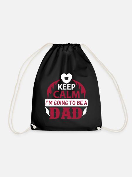 KEEP CLAM I M GOING TO BE DAD - Drawstring Bag - black