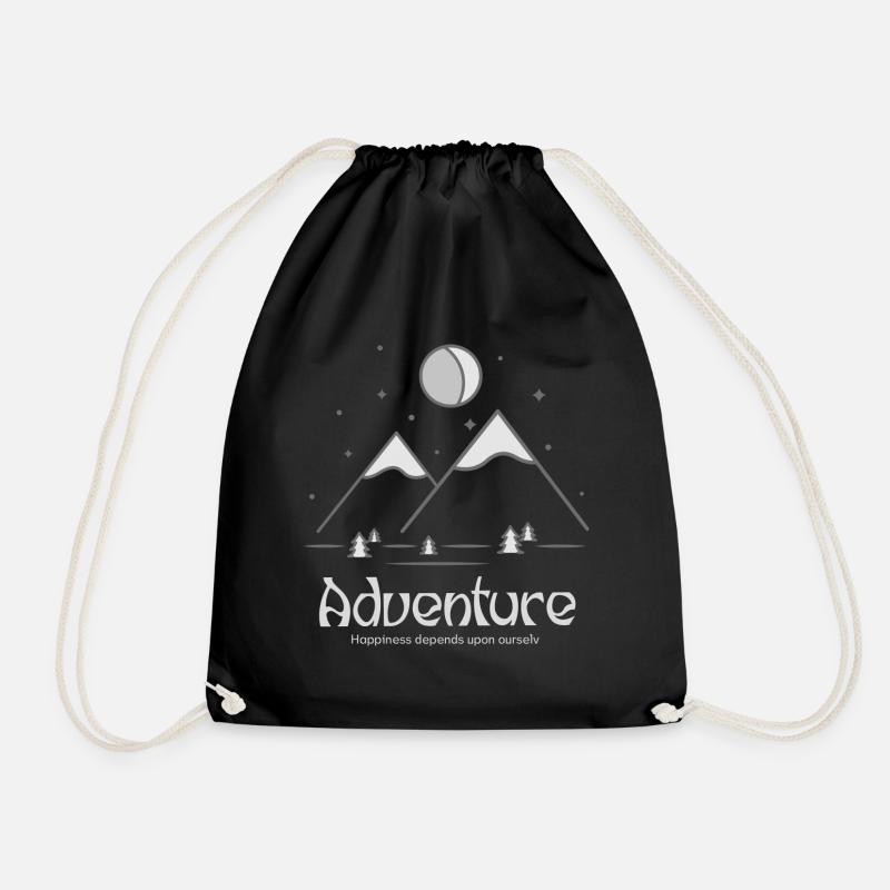 Mountain range, Minimalist style - Turnbeutel - Schwarz