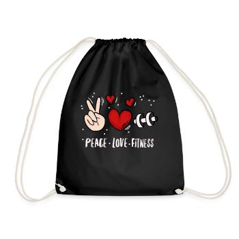 Peace Love Fitness - Drawstring Bag - black - Front