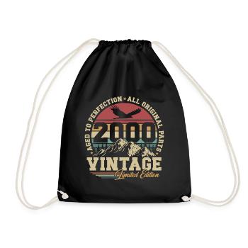 Millésime 2000 Vintage Cadeau d’anniversaire Rétro - Sac de sport léger - noir - Devant