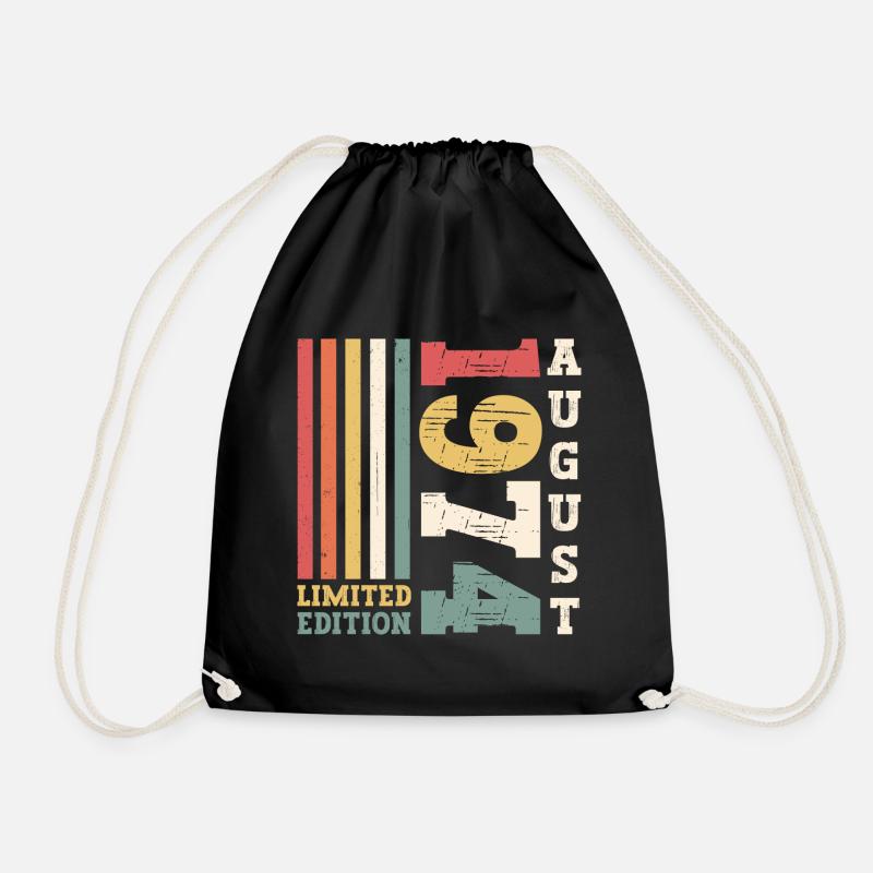 Limited Edition August 1974 48. Geburtstag Herren - Turnbeutel - Schwarz