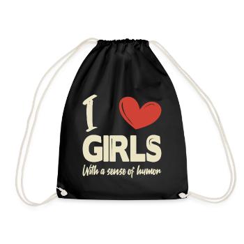 J’aime les filles - Sac de sport léger - noir - Devant