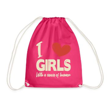 J’aime les filles - Sac de sport léger - fuchsia - Devant